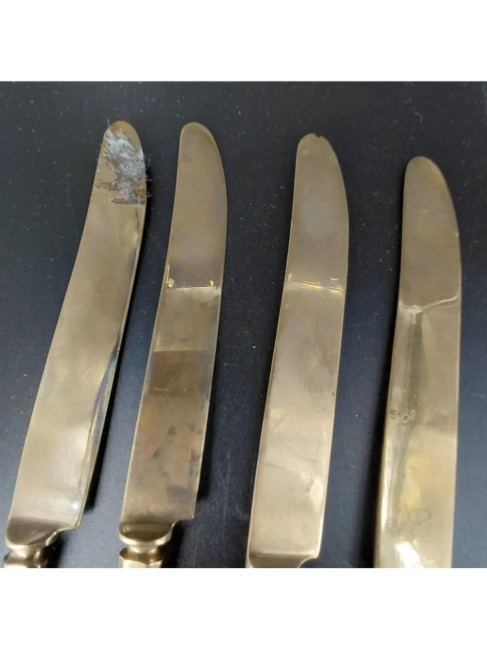 Dirigold Regal Dinner Knife Set 4 Gold Table Dirilyte Alloy Flatware Sweden